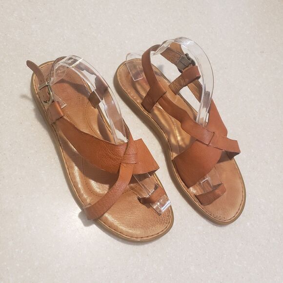 BORN Inya Leather Sandals Women's Size 10M Brown Leather Toe Loop - Picture 4 of 8